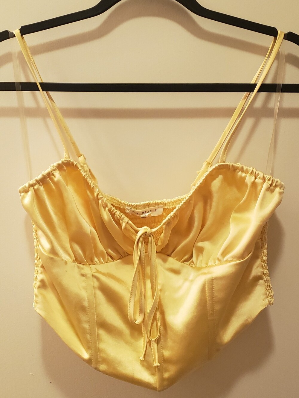 LA Hearts - Tie Front Satin Corset Top